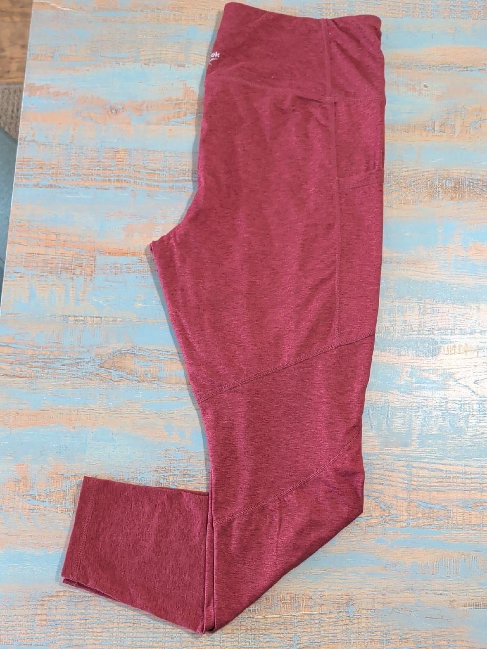 Women’s Reebok High-Rise Burgundy Leggings with Side Pockets - XL